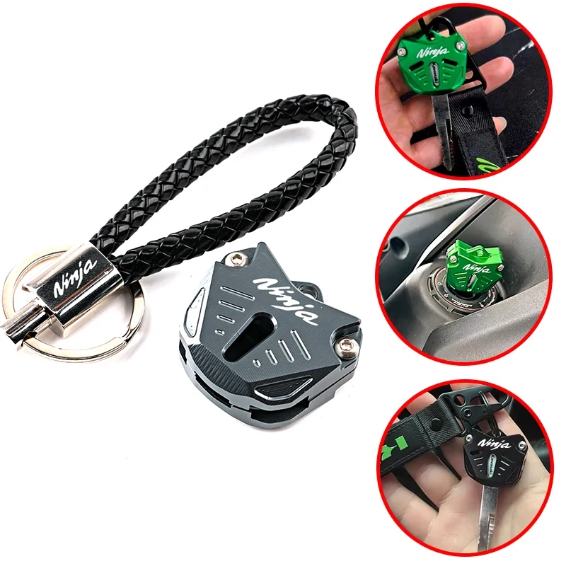 Motorcycle Keychain Case Shell & Keychain Key Ring For KAWASAKI NINJA 1000 SX 650 400 500 Z1000SX ZX-6R ZX-7R ZX-10R Accessories