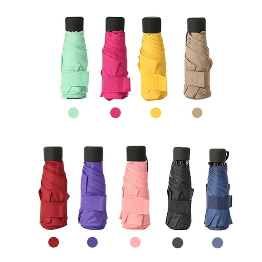 

Foldable Umbrella Mini Umbrella Candy Color Traveling Rain Gear Rainy Day Pocket Umbrella Mini Folding Sun Umbrellas Travel Umbr