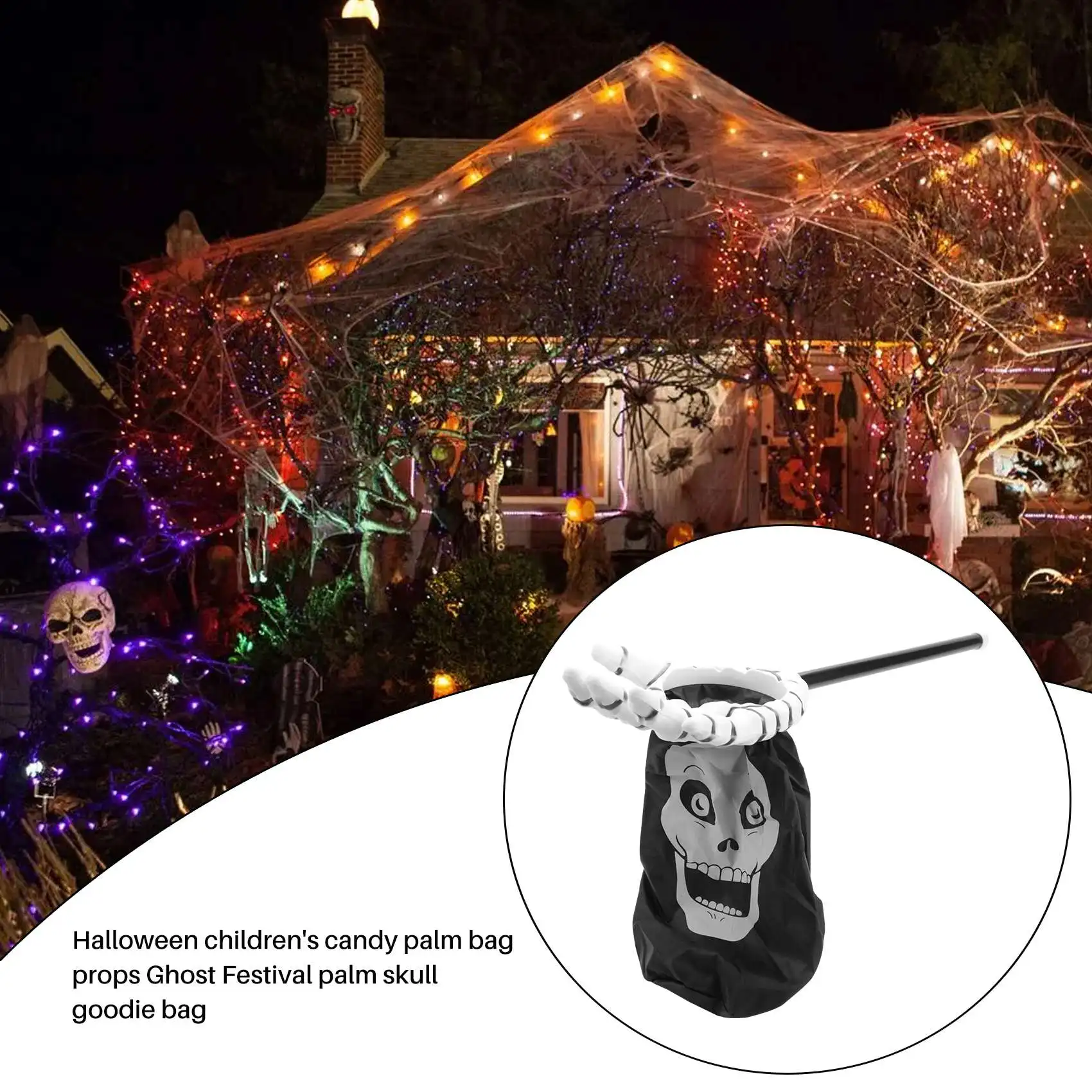 

Halloween Trick Or Treat Bag Creative Hand Palm Shaped Candy Bag Halloween Children Candy Props Halloween Party Decor