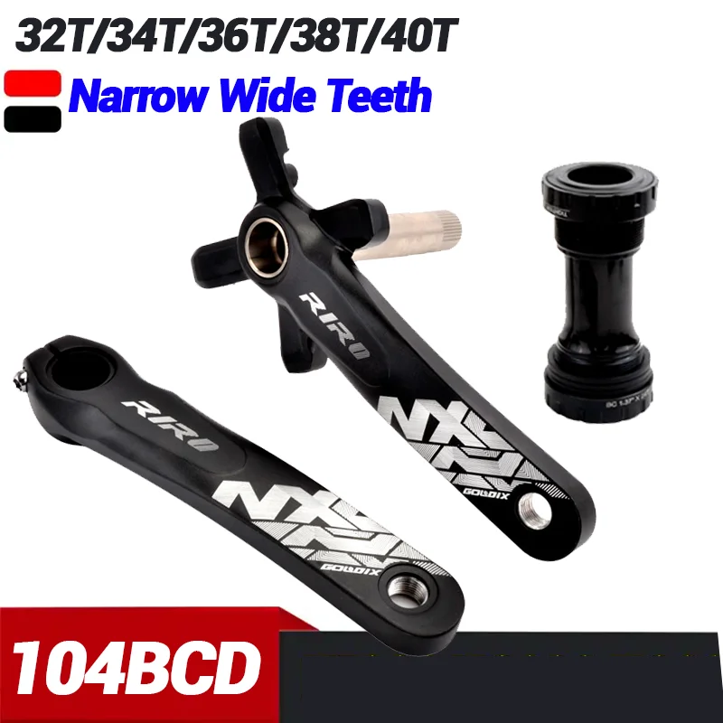 

104bcd Crank Mtb Integrated Crank 170mm Hollowtech Mtb Single Chainring 32t 34 Teeth 36-tooth 38t Narrow Wide Crown