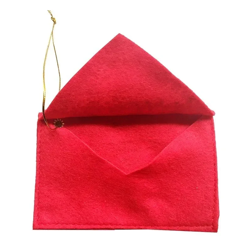 10PCS Envelope Christmas Xmas Tree Hanging Card Holder Santa Gift Bag Red Decoration Gift Envelope Padded Envelopes