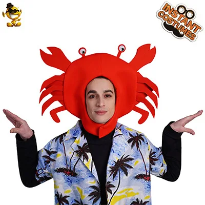 Divertente animale granchio delfino pappagallo uccello cappello per donna uomo adulto Halloween vestire accessori festa fornitura Festival Stage Wear