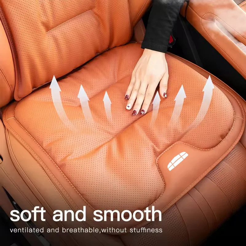 Auto-Sitzbezüge Vorne Hinten Atmungsaktives Naape-Leder Kissen Rutschfester Autositzschutz Matte Polster Für Alle Jahreszeiten Für Geely Geome – Detail 3