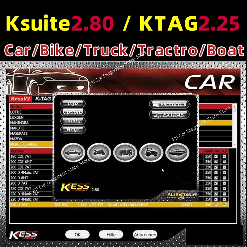 

Latest Ksuite 2.80 Car Truck Bike Tractros Boat repair software Fix RSA Error for Kesss V2 V5.017 KTAG v2.25 software ECU Tool