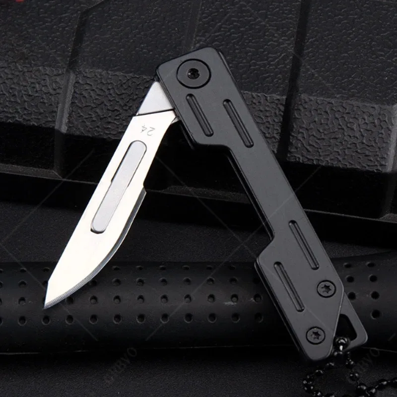 Machinery Stainless Steel Folding Knife Medical Box Opener Pocket Knife With 10 Replaceable Blades Hobby Knife Multifunctional