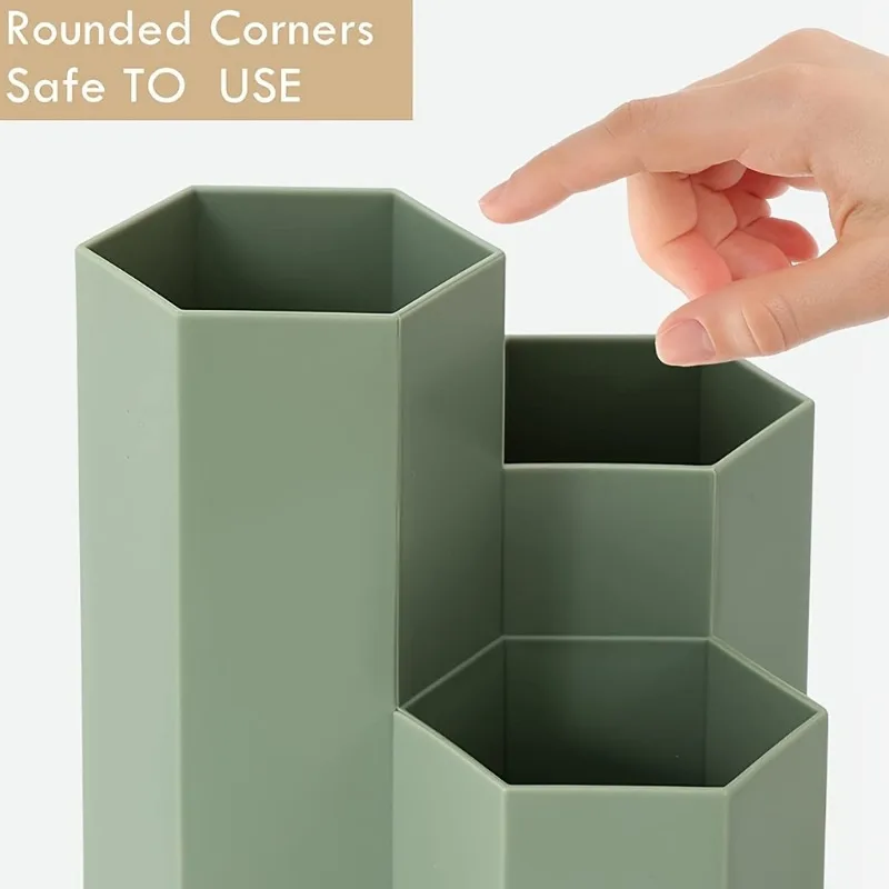 1 قطعة منظم خزانة المكتب، منظم أقلام المكتب، منظم أقلام حامل القلم، حامل القلم 4 مقصورات، كوب منظم أقلام الرصاص الشفاف