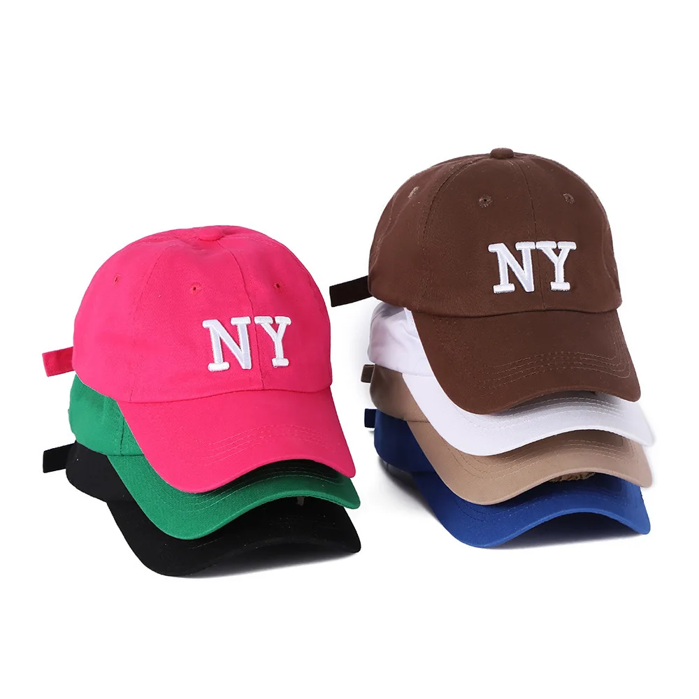 

Letter Embroidered Baseball Cap Women Men Summer Curved Brim Solid Color Cotton Snapback Hats Unisex Outdoor Sport Hip Hop Hat