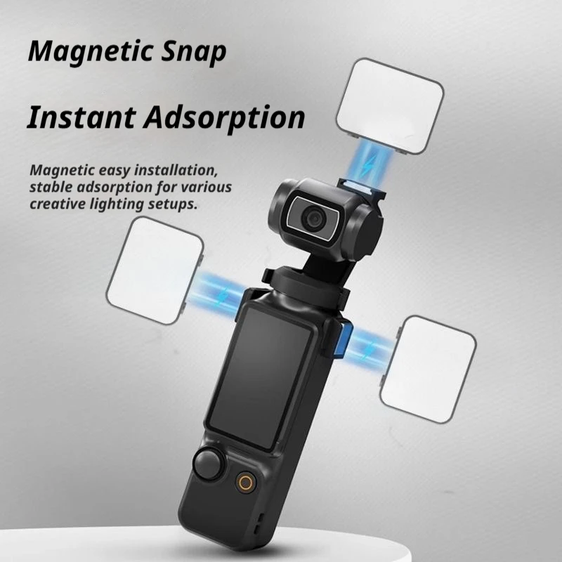 Magnetyczna mini lampka do DJI Osmo Pocket 4/Pocket 3, ładowana przez USB-C, przenośna lampa LED, 200mAh, 6500K. — zdjęcie produktu 7