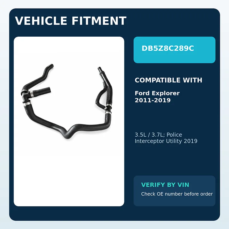 DG9Z18472AA HVAC Heizungswasser-Einlassschlauch KH815 für Ford Fusion 2013-2020 2.5L Direkter Ersatz – Detail 3