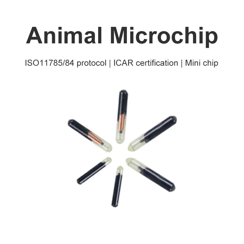 50PCS Animal Microchips 1.4x8mm ISO11784/785 FDX-B 134.2KHz Pet ID Identification Glass Chip for Cats Pigeons