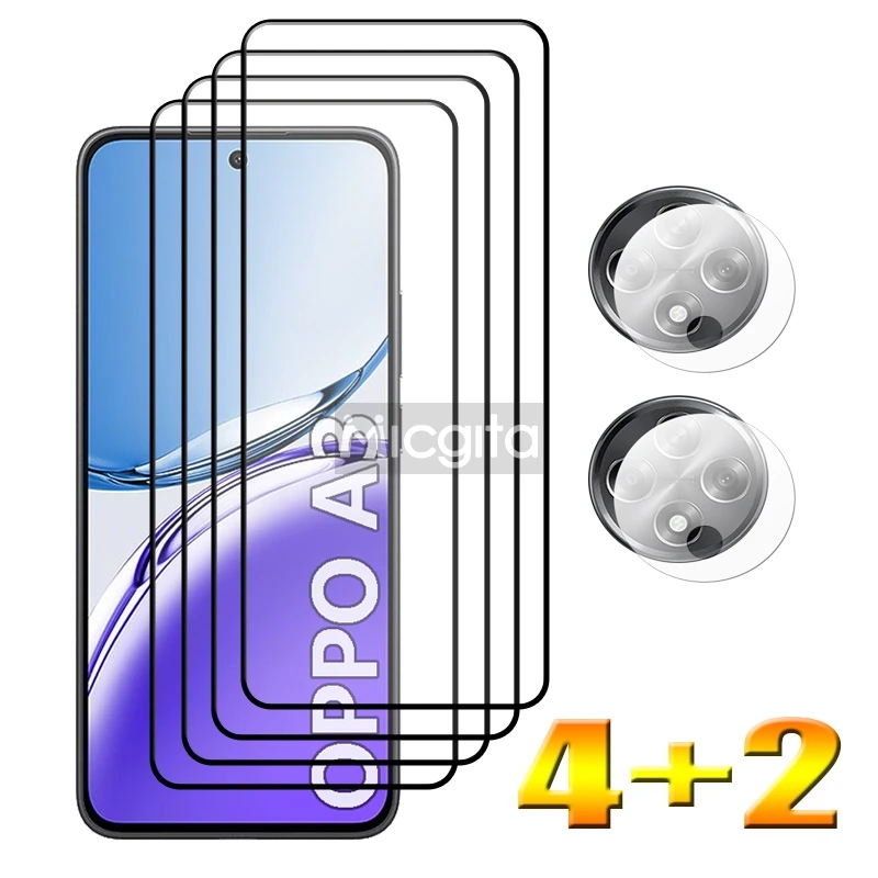 

Защитное закаленное стекло 4 + 2 для OPPO A3, Защитное стекло для экрана и пленка из мягкого волокна для камеры