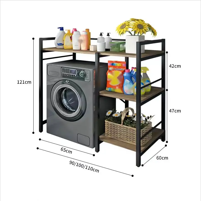 High Quality Stainless Steel Bathroom Toilet Rack Floor Toilet Washing Machine Storage White Toilet Rack