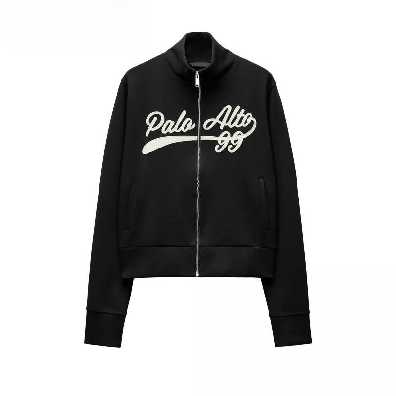 

Новые весенние женские брюки-клеш с вышивкой для колледжа и воротником-стойкой, длинные брюки-клеш, свободное пальто Street Sle