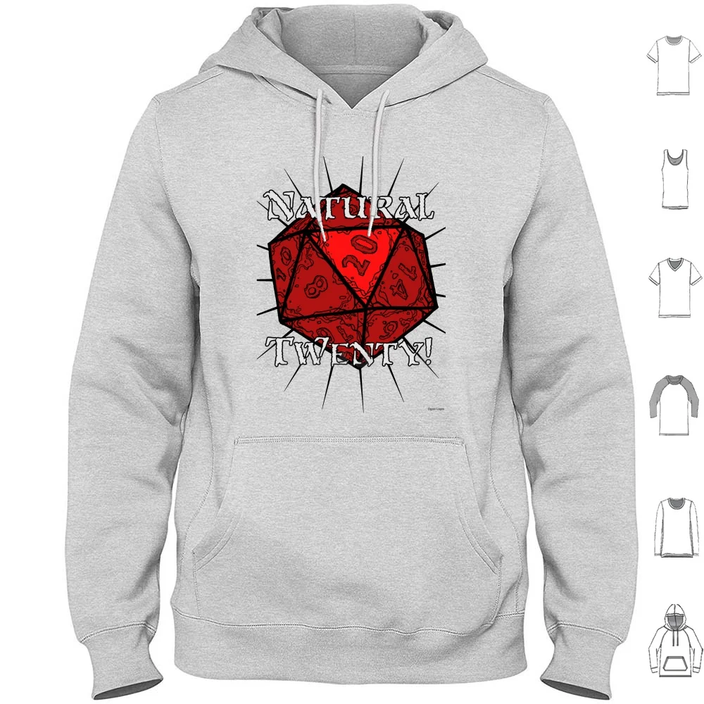 

Natural 20! Red Edition Hoodie cotton Long Sleeve And Dnd Adnd Osr Rpg D20 Critical Critical Hit Crit Dice Die