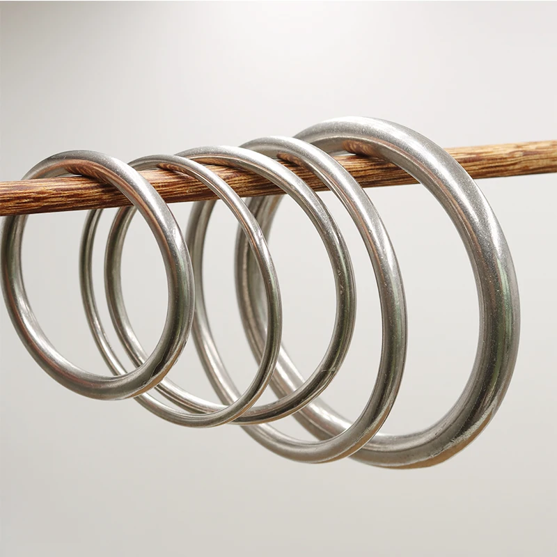 304 Stainless Steel Seamless Circular Round Ring Anti Corrosion Rust Smooth Solid O Ring for Fishing Yoga Hanging Pet Pull Rings