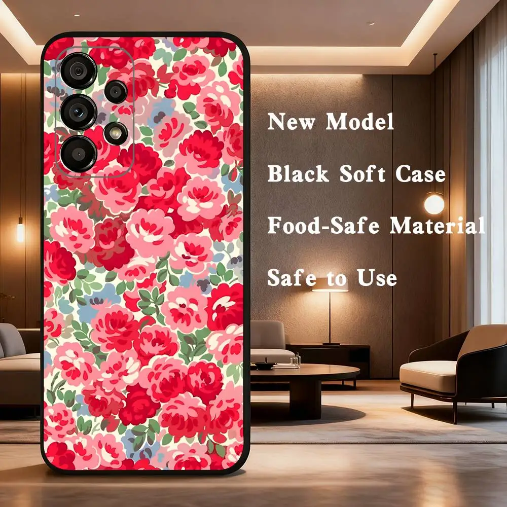 B-Betsy Ann W-Wiltshire London حافظة لهاتف سامسونج جالاكسي A73,31,32,72,41,53,52,71,22,5G,Note,J7,8,9 غطاء أسود ناعم