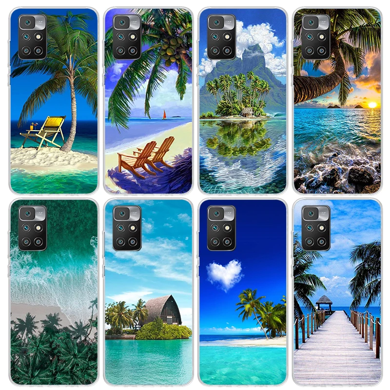 Summer Beach Sunset Sea Palm Tree Phone Case for Xiaomi Redmi 12C 12 10A 10C 10X 10 9A 9C 9T 9 8A 8 7A 7 6A 6 Pro K70 K60 K40 K2