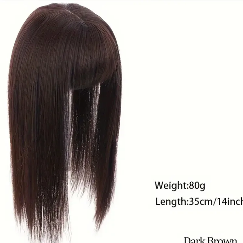 Synthetic wig Toppers With Bangs Clip In Hair Topper  Pieces For Thinning Hair Hair Loss Cover Gray Hair Hair Accessories