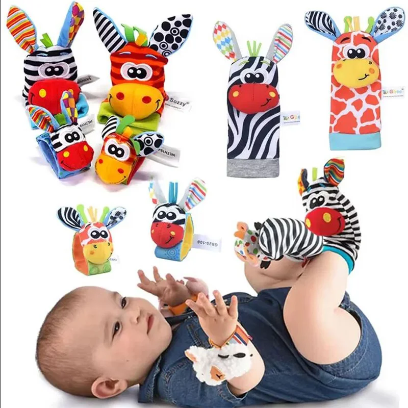 Baby Toys 0 6 12 Months Cute Stuffed Animals Baby Rattle Socks Wrist Baby Rattles Newborn Toys Make Sounds Games For Babies