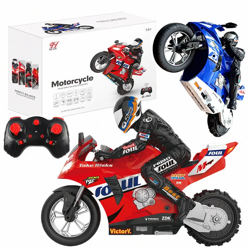 Motocicletta Rc con luce a LED Autoequilibrio Telecomando ad alta velocità Auto da corsa Stunt Moto Race Drift Moto Toy