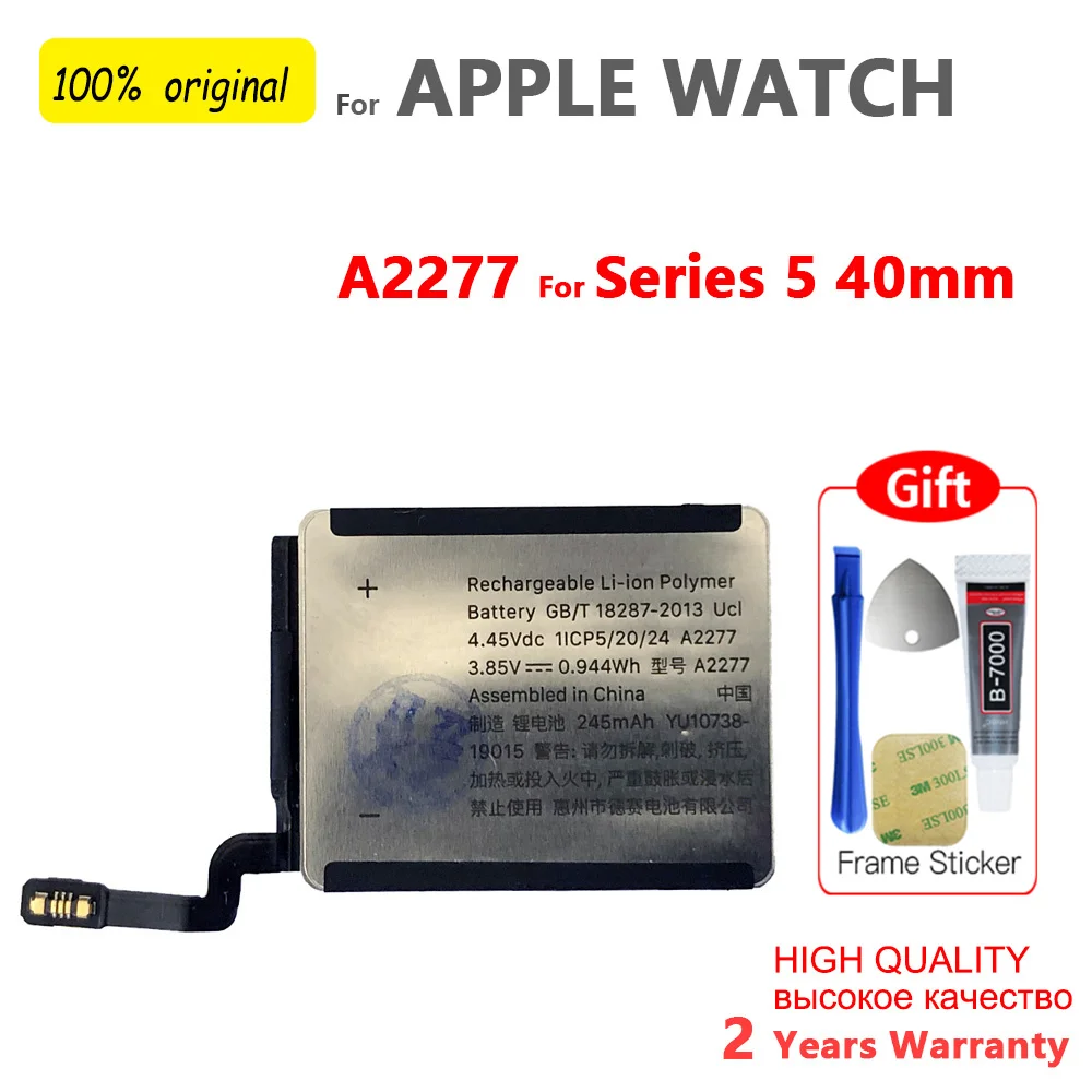 Reemplazo genuino para APPLE Watch, A2058, A2059, A2277, A2181, iwatch Series 4, 5, S4, S5, 40mm, 44mm, batería recargable