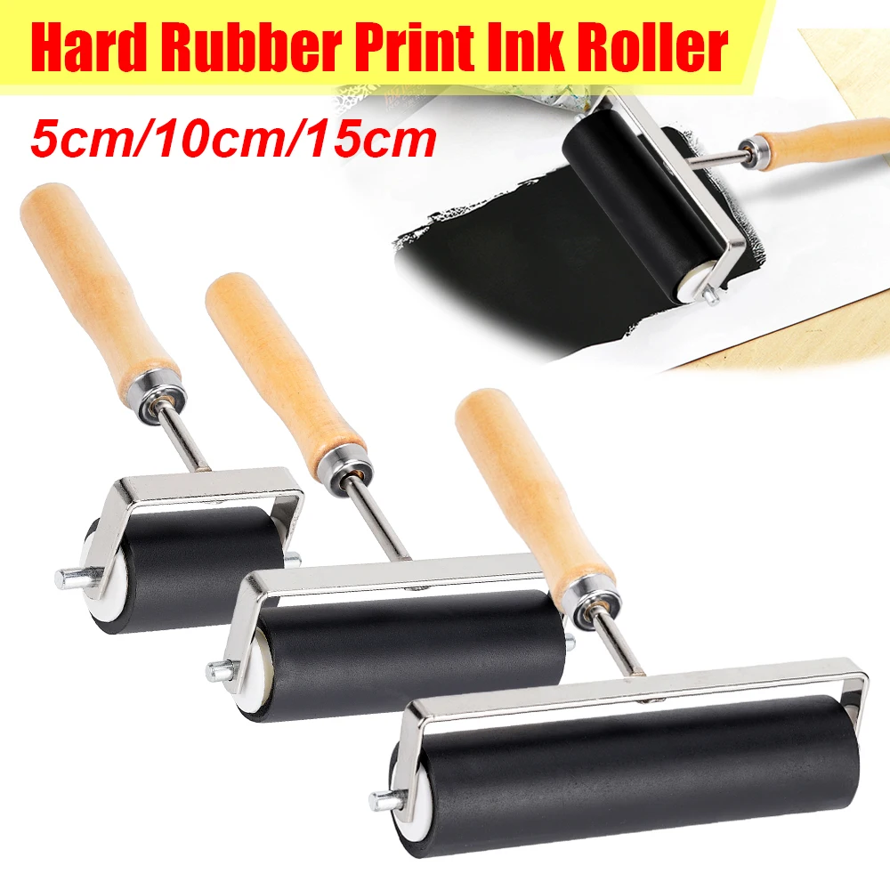 

1set/1PCS 3 Sizes 5/10/15cm Heavy Duty Hard Rubber Roller Printing Ink Lino Artists Art Craft Tool Paint Tool Sets
