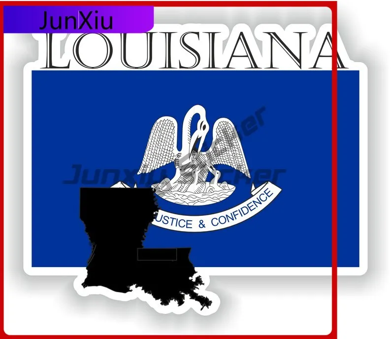 

Louisiana Map Flag America Sticker Decals For Suv Car Cover Waterproof Outdoor Stickers Motorcycle Decoration Funny Camping Bran