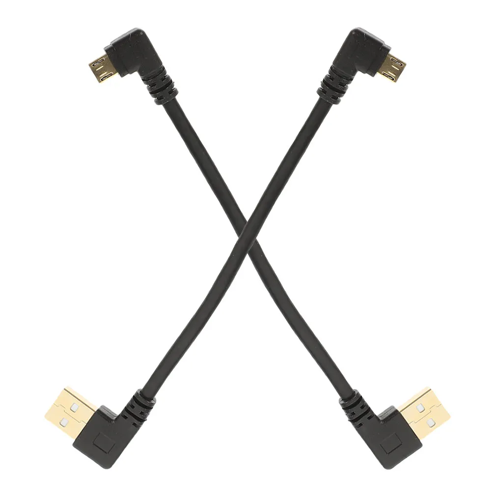

2Pcs USB Cable Right Angle Micro USB Short Cable Fast Charging Data Transfer 90 Degree Connector Compact Design