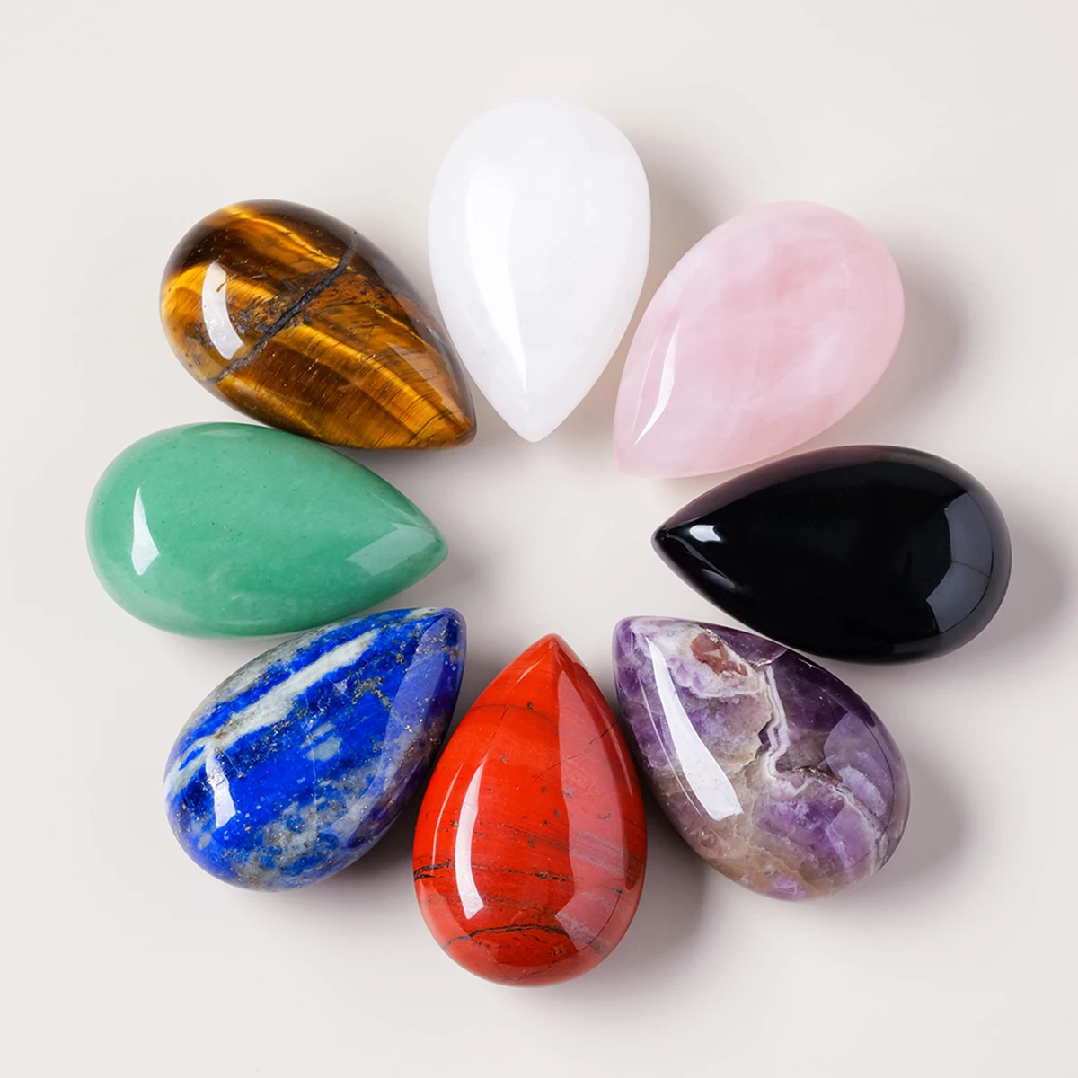 1PC Teardrop Bezel Setting, Single Arc Facet Geometric Natural Crystal Inlaid Loose Stone Accessory, Handmade Jewelry Making Pen view 5