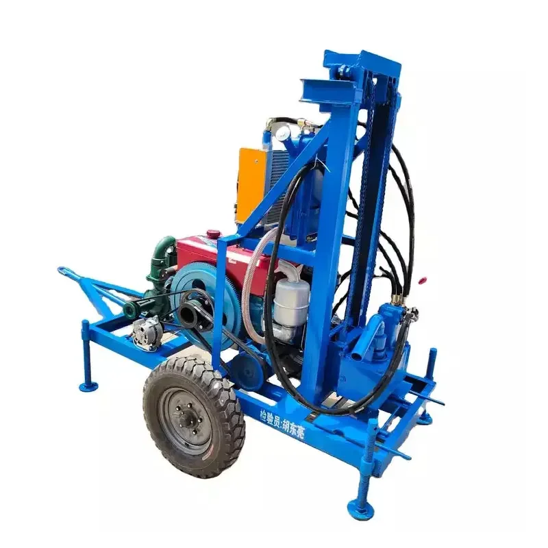 Powerful 22HP Diesel Engine Hydraulic Water Well Drilling Rig Machine With Wheel Trailer New Type