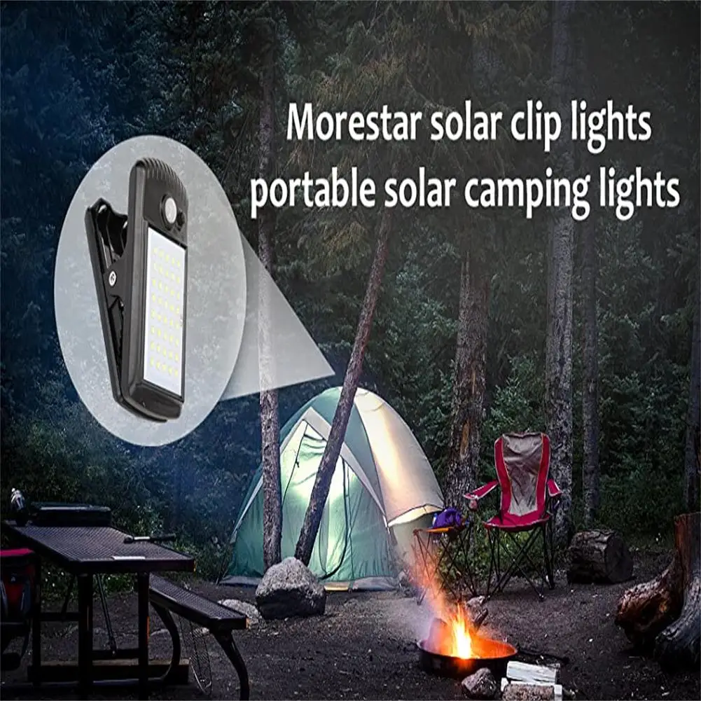 Outdoor 40LED Solar Clip Lights 3 Mode Motion Sensor Solar Fence Light Ip65 Waterproof Wireless Light For Deck Wall Garage