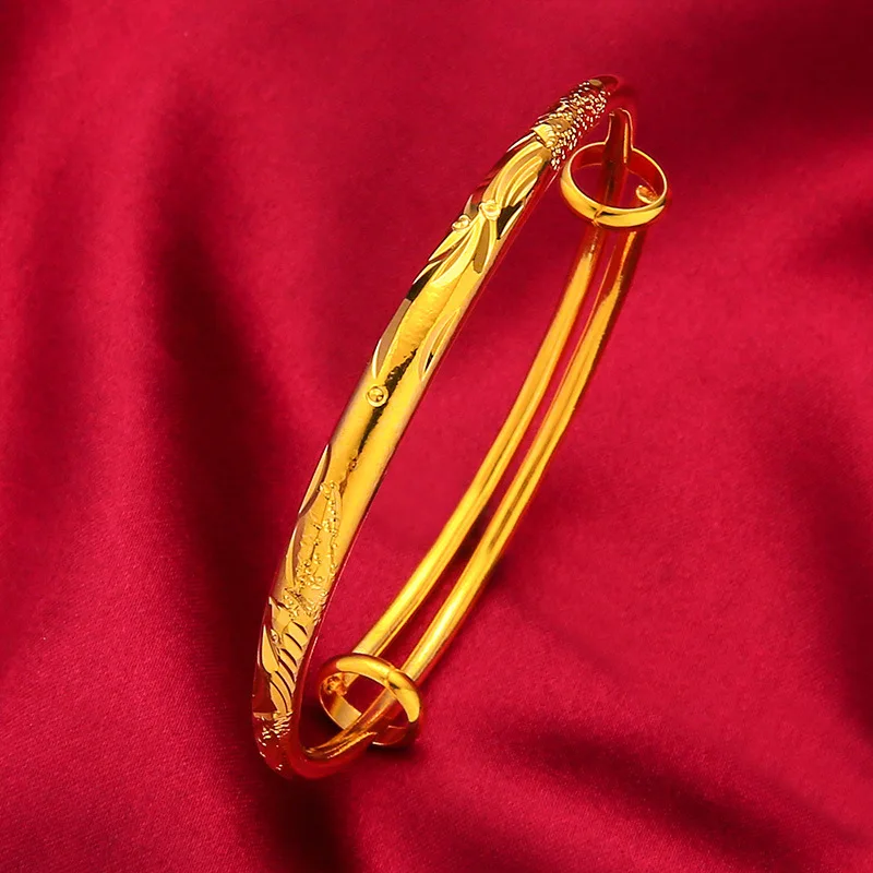 

Женский блестящий браслет Dragon-Phonix Push-Pull (24K AU999) — 3D блестящий дракон-Coiling-Phonix, матовый браслет, свадебное платье