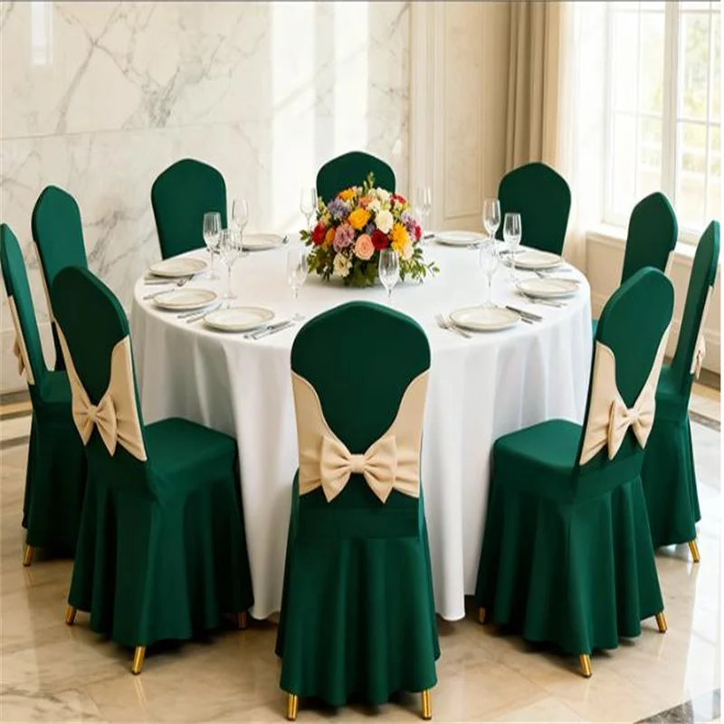 5pcs Air Layer Skirted Chair Cover for Hotel Chair Covers Universal Spandex Chair Cover Banquet Wedding Party Decoration
