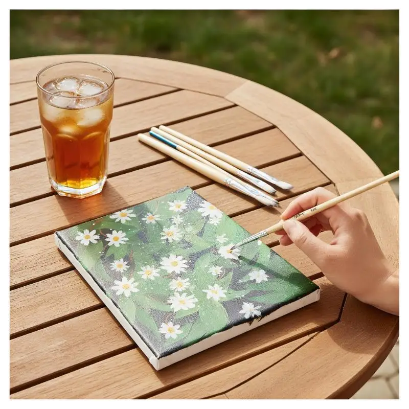 

9pcs Beginner Brush Set Nylon Hair For Canvas Watercolor Acrylic Oil Painting Artist Painting Tools Art Supplies