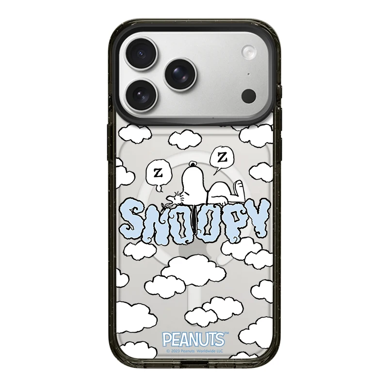 

Cute cartoon happy Funny sleep Snoopy Magnetic Magsafe Wireless Charge Phone Case For iPhone 12 13 14 15 16 17 Pro Max Cover﻿
