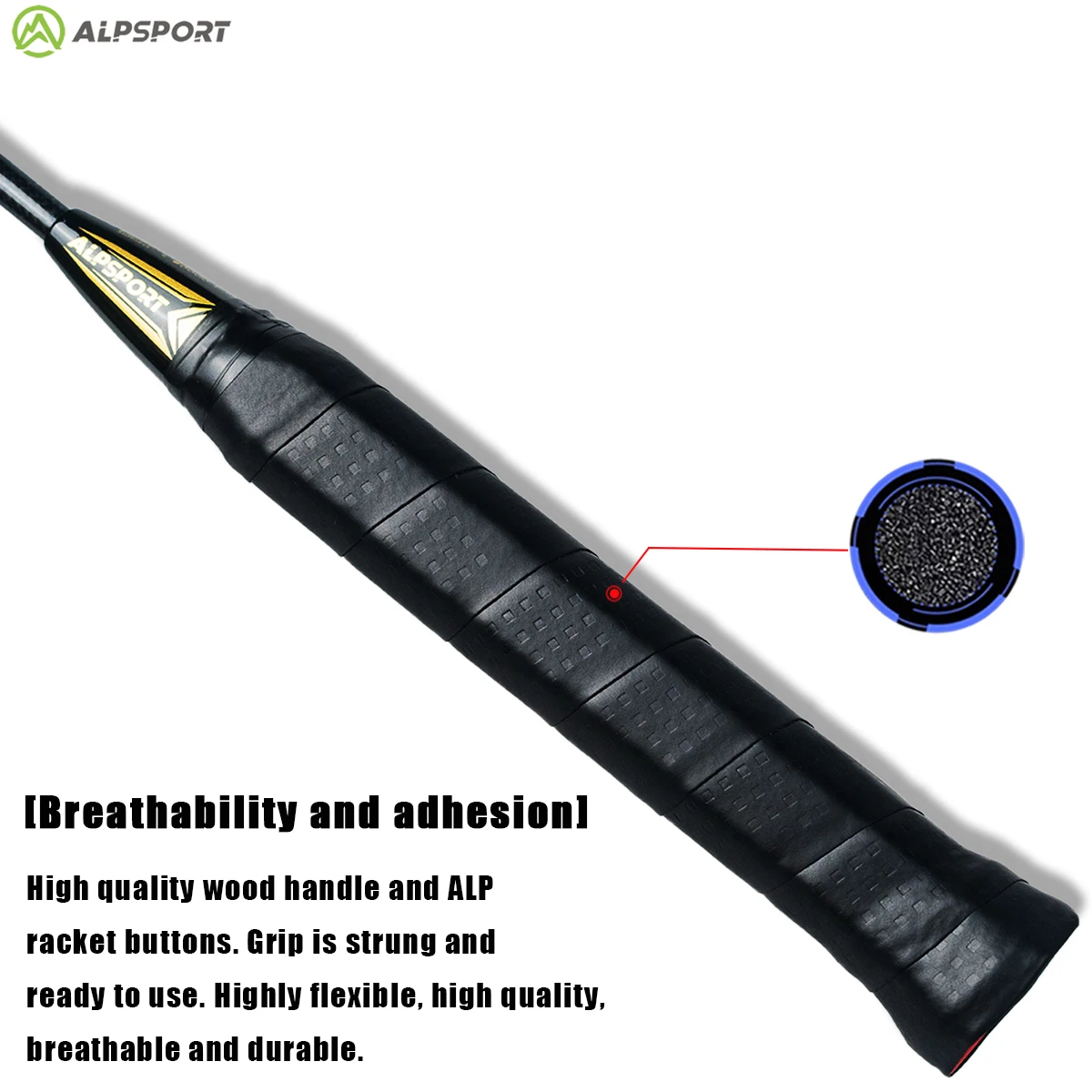 Alpsport BZTK 3U Offensive 90g T800 Badminton Racket Legal Original Imported Maximum 38 lbs Professional Carbon Fiber