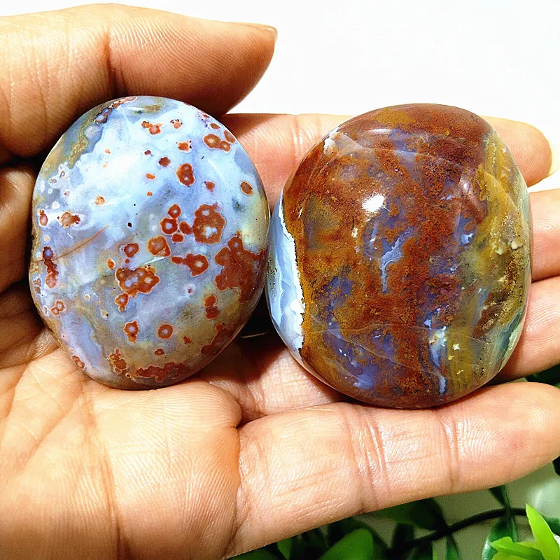 

Natural Crystal Beautiful OceanJasper Palm Stone Meditation Sorcery Energy Cure Feng Shui Crystal Room Decoration