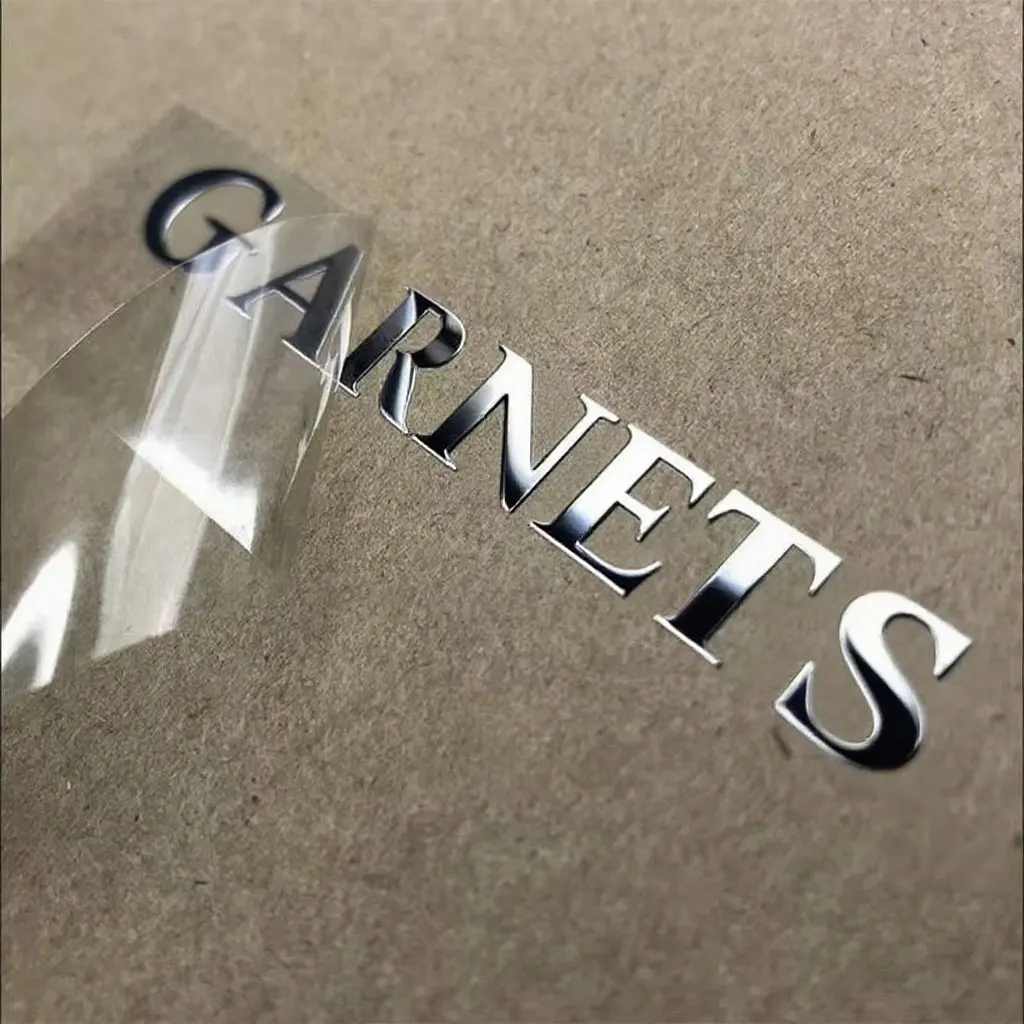 

100PCS 3D Metallic Transfer Stickers - Custom Gold/Silver Logo & Name for Wedding, Branding (Vinyl, Waterproof)