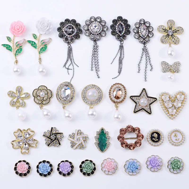 

DIY ювелирные изделия жемчужный кулон со стразами и бахромой цветочная тарелка камелия DIY капельное масло сплав аксессуары пятно оптовая продажа