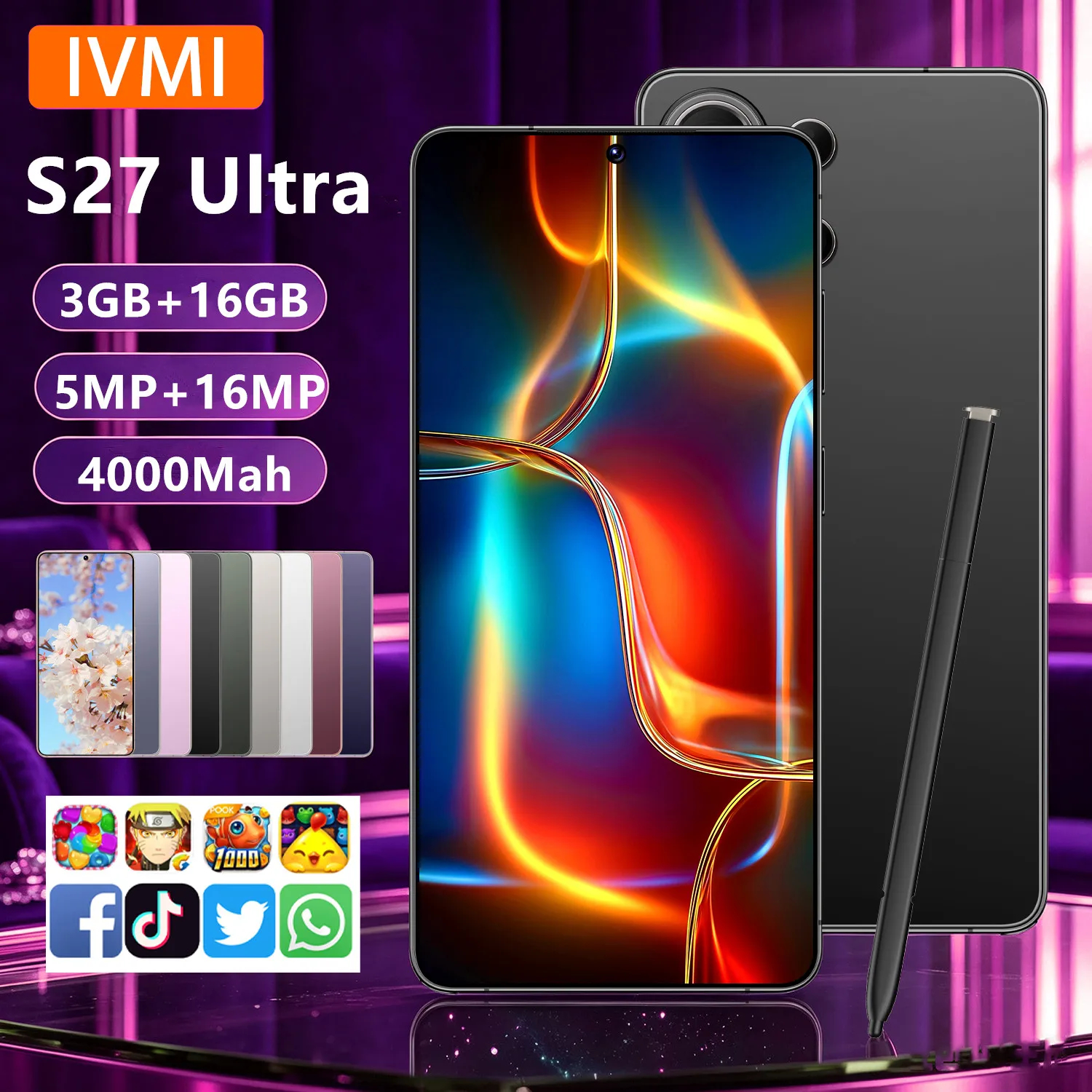 IVMI S27 ultra Smartphones 3GB+16GB Android Dual SIM 6.9