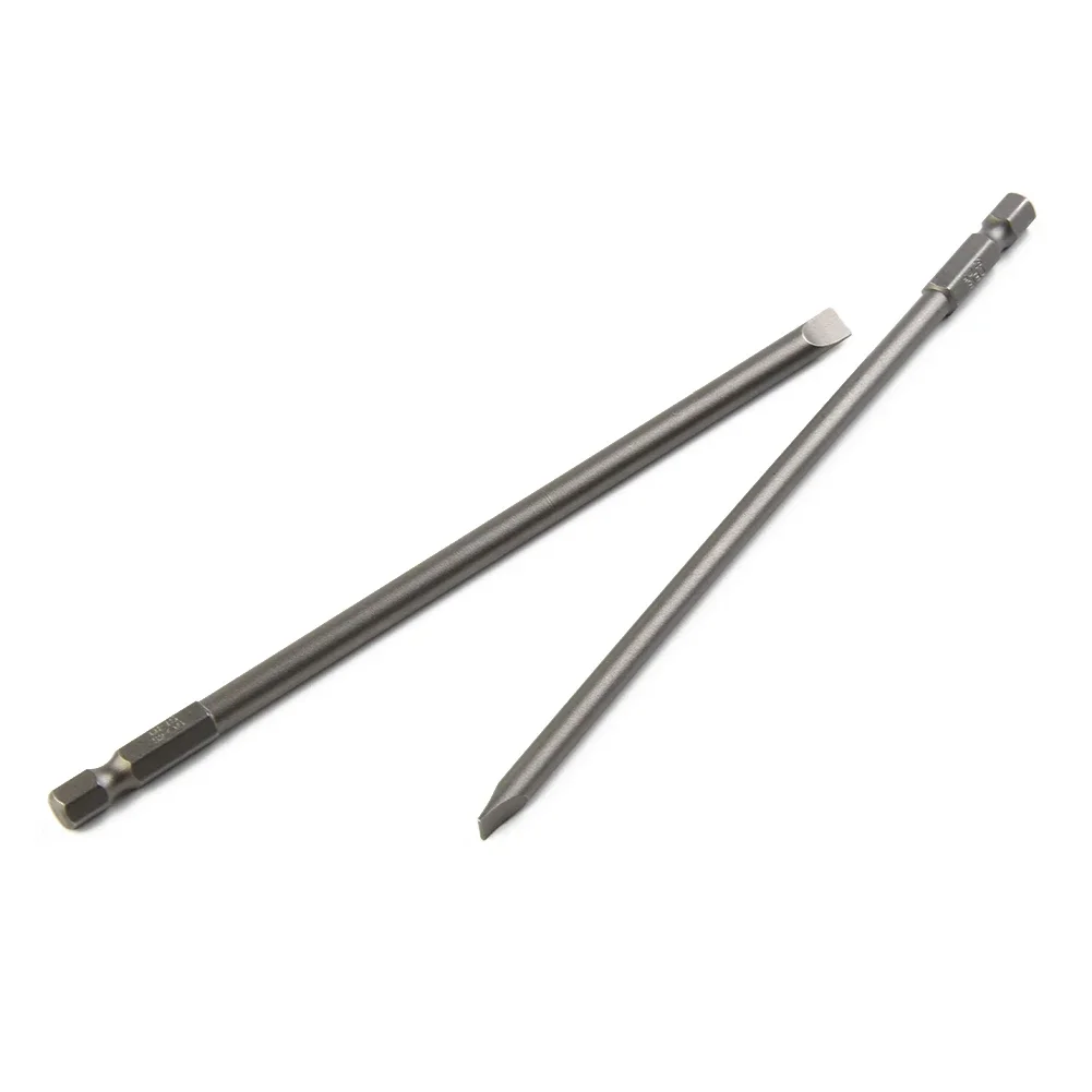 Hex Shank Screwdriver Bit 150mm Long Electric Flat Head Manual Alloy Steel SL3.0 SL4.0 SL5.0 SL6.0 Exquisite Workmanship