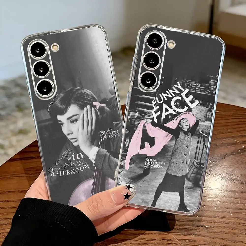 A-Audrey H-Hepburn Phone Case For Samsung Galaxy A71,A70,A52,A51,A40,A30 Transparent Cover