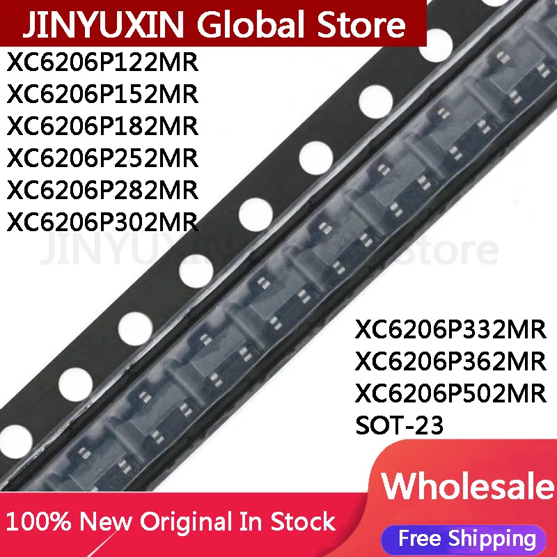 100PCS XC6206P122MR XC6206P152MR XC6206P182MR XC6206P252MR XC6206P282MR XC6206P302MR XC6206P332MR XC6206P362MR XC6206P502MR IC