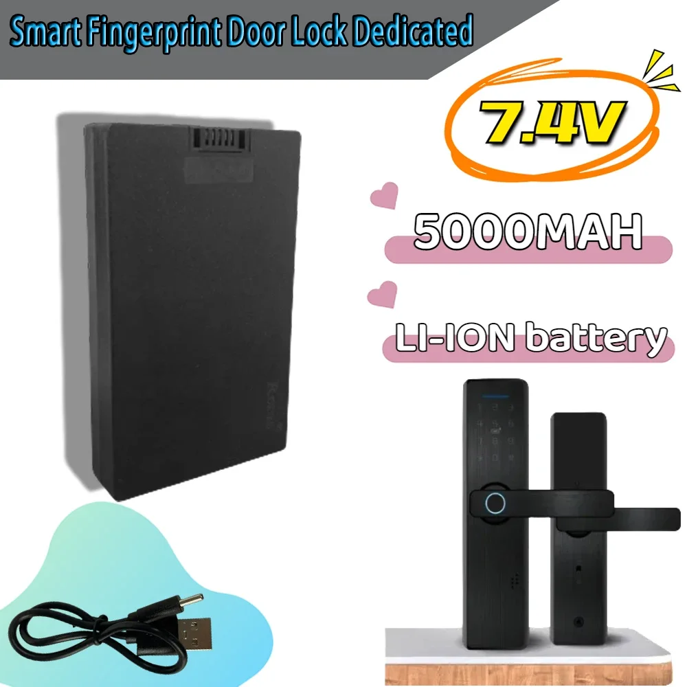 Smart Polymer Lithium Door Lock Battery, 7.4V, 5000mAh, Xiaomi, Bosch, LG, LG