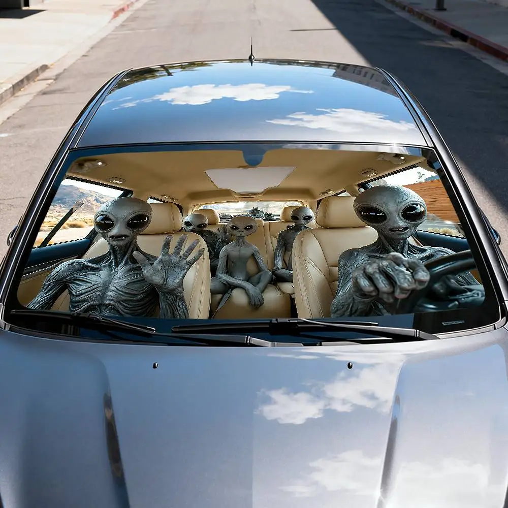 Alien Drive Car SunShade Windscreen Cover Shade Car SunShade UV Rays Car Sun Visor Protector