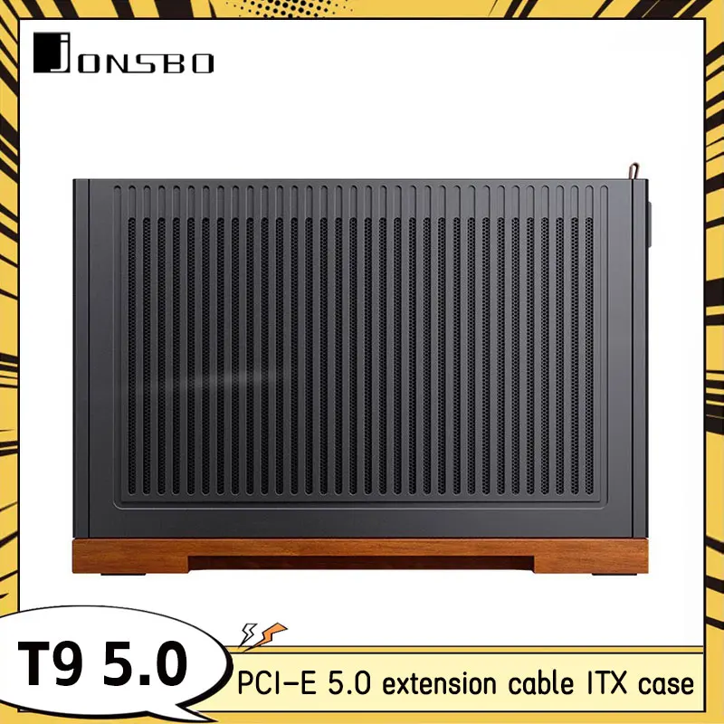 JONSBO T9 5.0 ITX Chassis Black Portable Desktop Computer DIY Game Console Supports Type-c Interface PCI-E 5.0 Extension Cable
