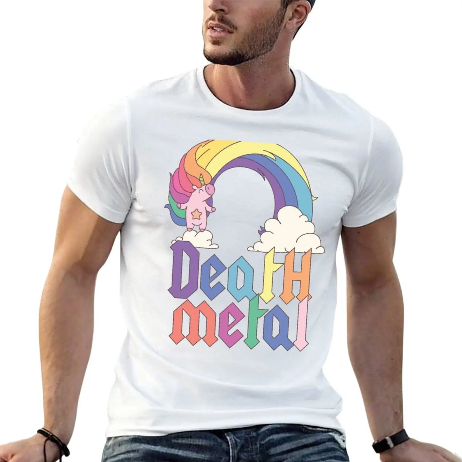 Funny Death Metal Unicorn Cute Rock Music Band Lover T-Shirt Funny t-shirts luxury designer mens graphic t-shirts funny