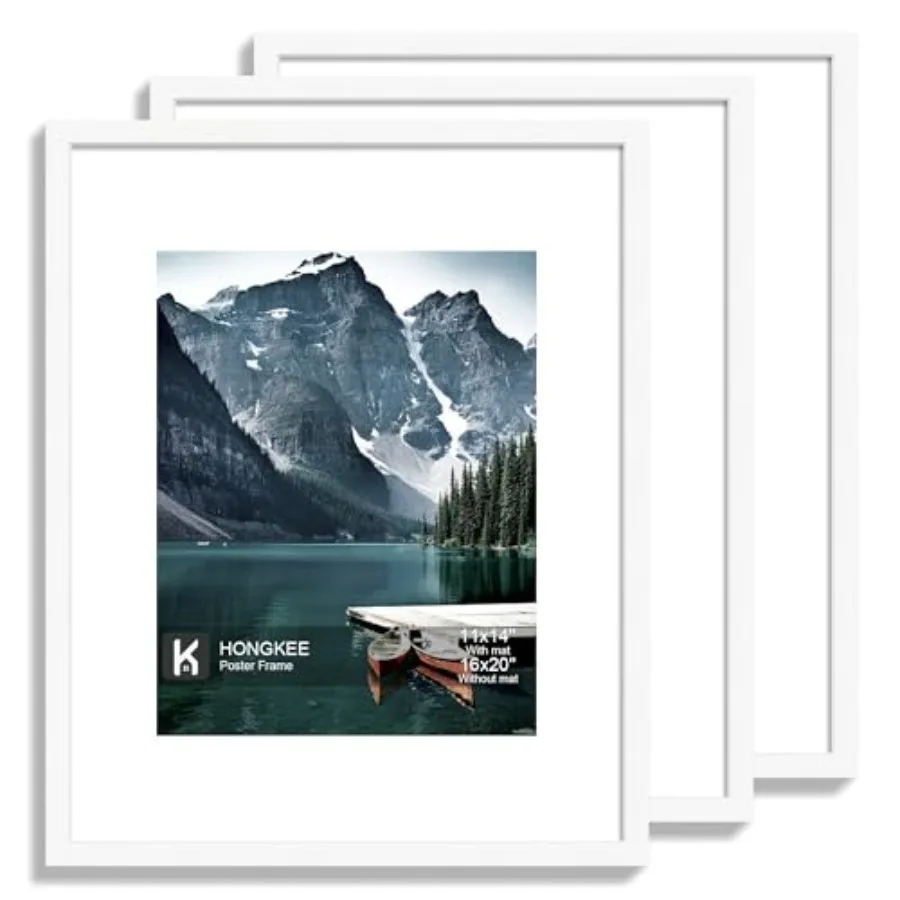 

Набор из 3 рамок 16x20 - для фотографий 11x14 с подложкой или постеров 16x20 без подложки, для настенного крепления, горизонтальная и вертикальная ориентация.