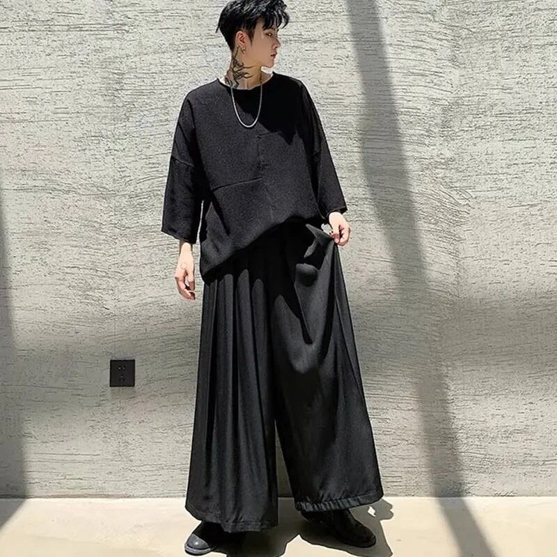 

Свободные брюки Nine, весенние мужские осенние брюки и брюки-кюлоты, широкие брюки, мужские повседневные брюки, большой размер, молодежный тренд