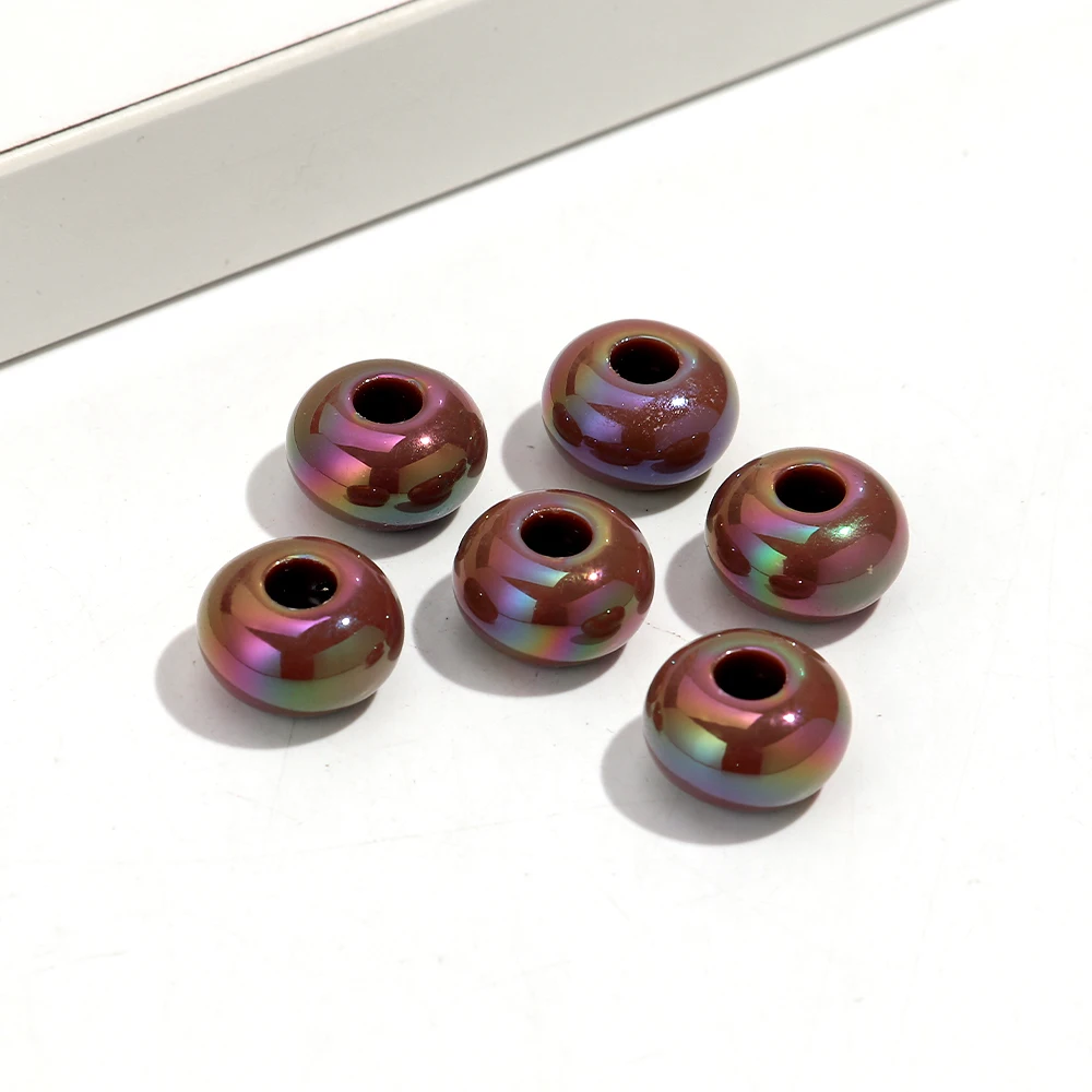 20 stks 14mm AB Effen Kleurrijke Hars Acryl Abacus Losse Spacer Kralen voor Sieraden Maken DIY Armband Ketting Decor accessoires